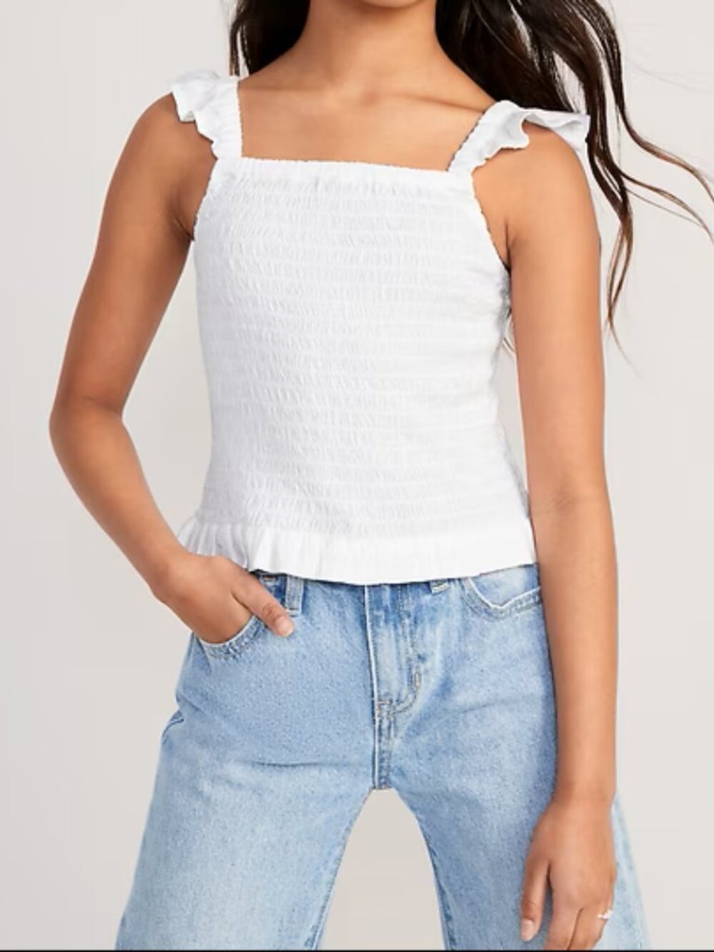 NEW OLD NAVY Printed Flutter-Sleeve Smocked Top for Girls